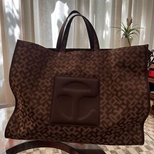 Large Brown Telfar Jacqard Shopper